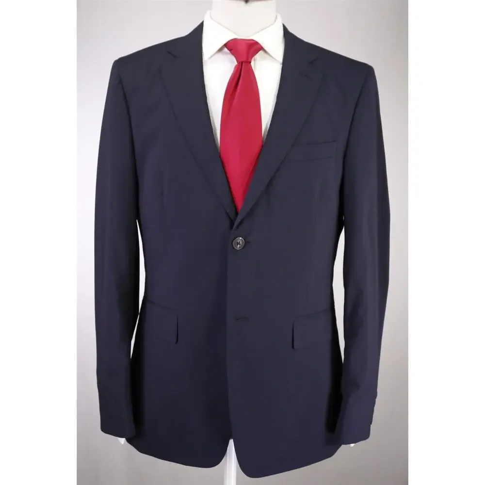 Jack Spade Solid Navy Blue Wool Stretch 2-Btn Suit 40R